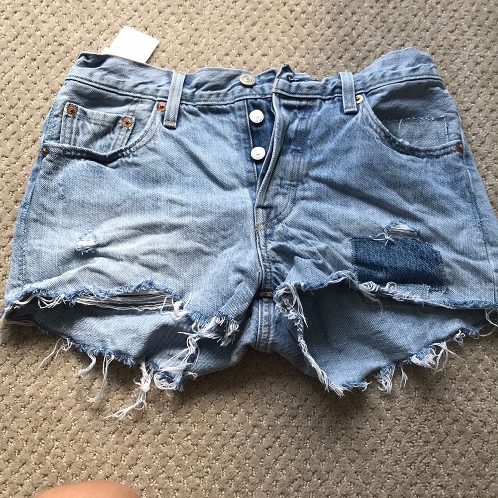 Levi’s, distressed 501 shorts